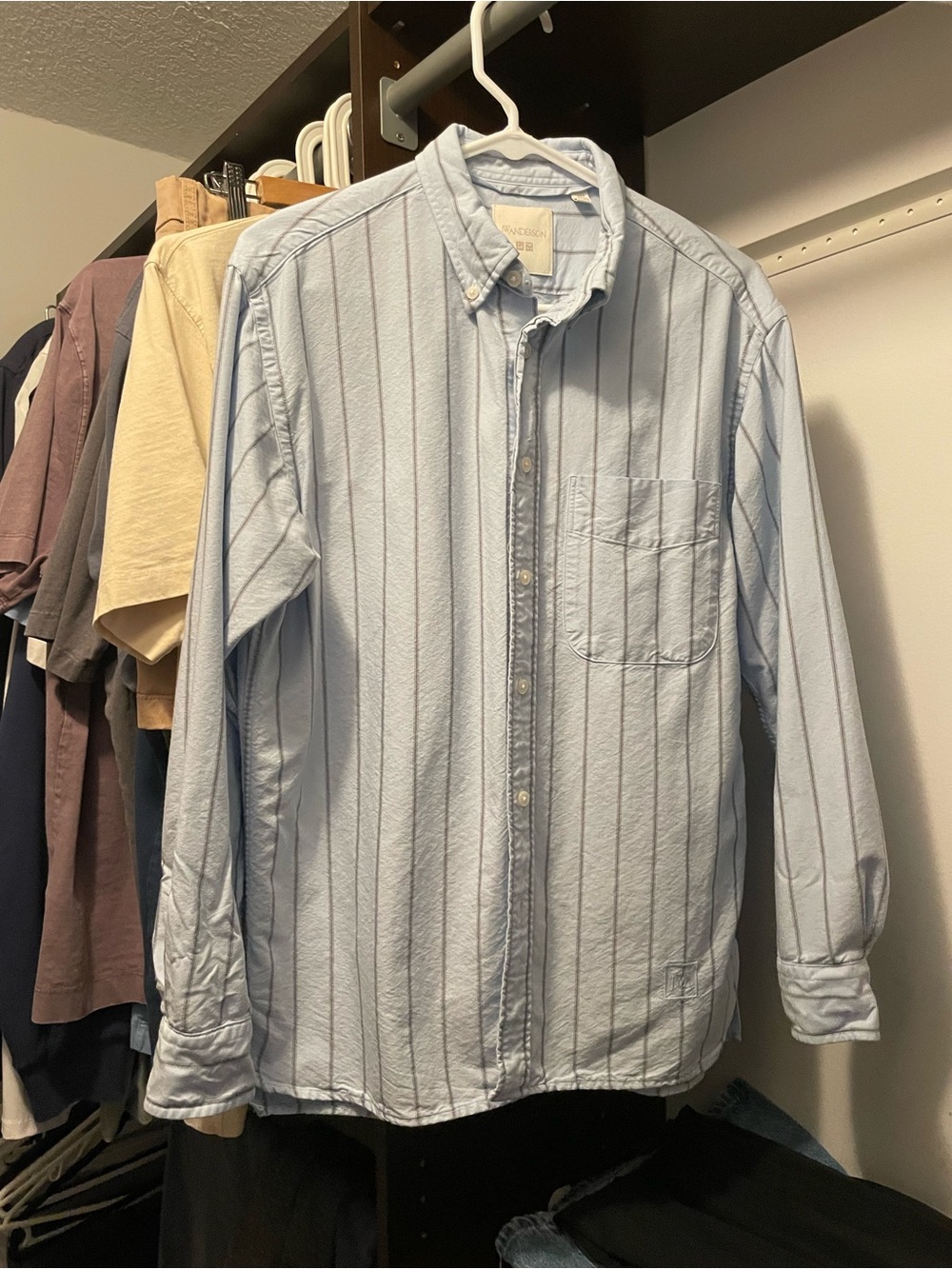 J.W. Anderson Light Blue Vertical Stripe Button-Down Shirt